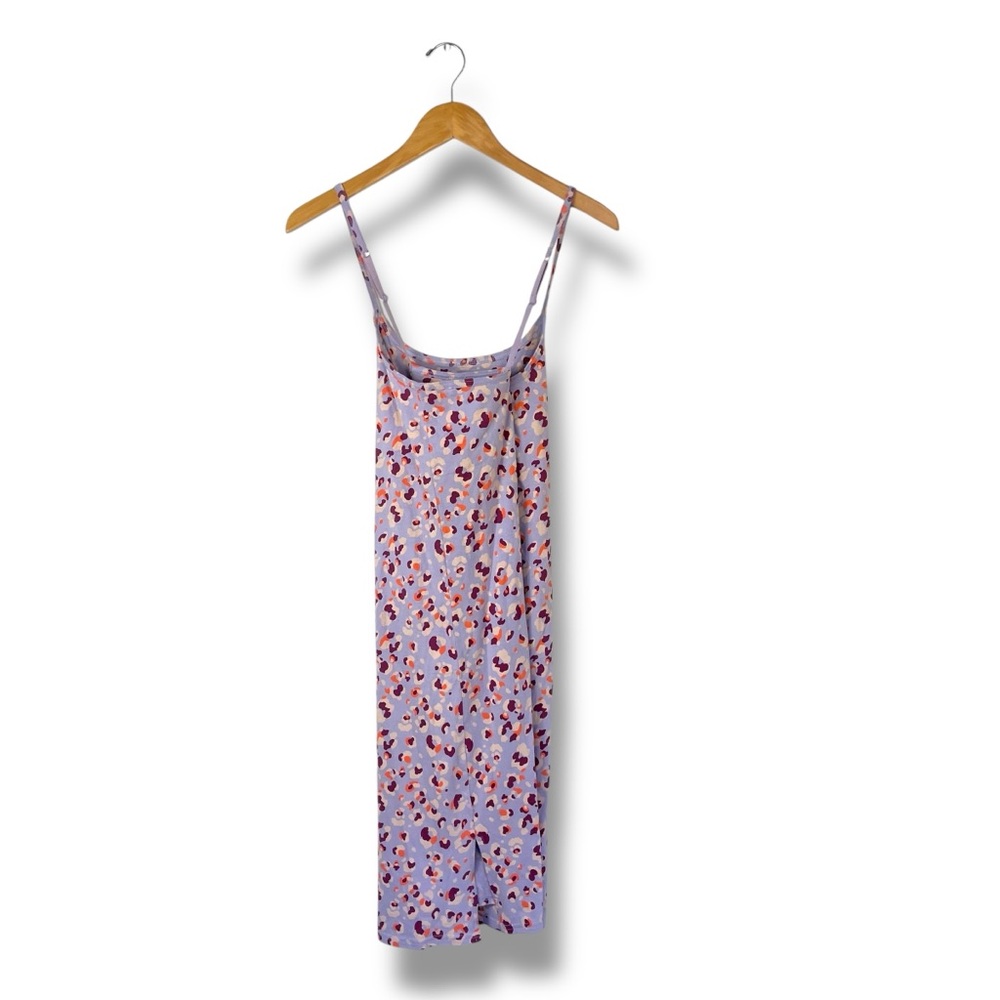 PACT Organic Cotton Floral Midi Dress Shelf Bra Adjustable Straps Small Lilac - Picture 5 of 7